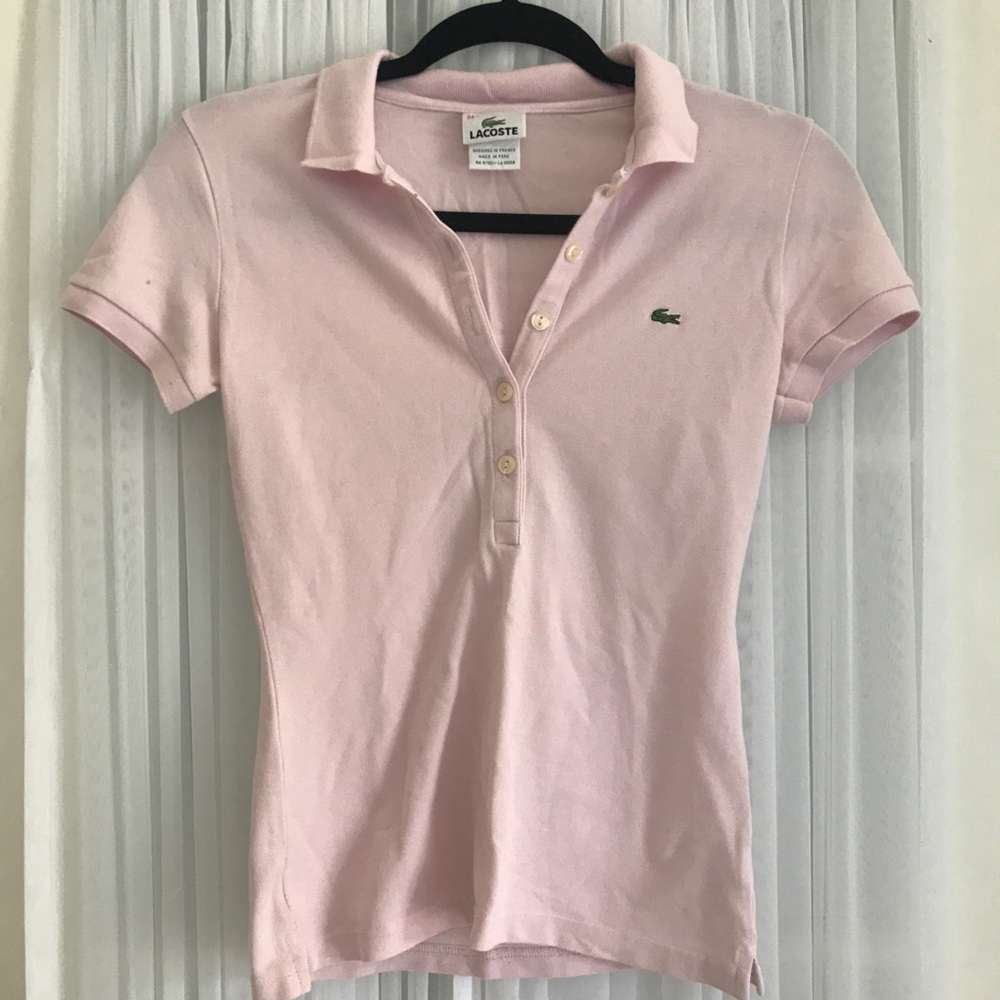 Pink Lacoste polo